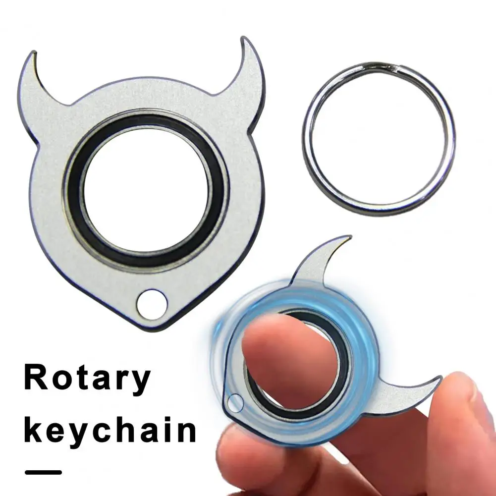 Keychain Spinner Quiet Fidget Toy Pocket-sized Metal Fingertip Spinner for Stress Relief Anti-anxiety Teens Adults for Party