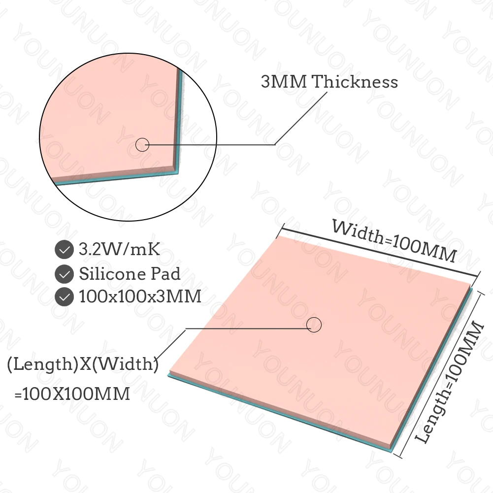 2PCS 100X3MM Pink