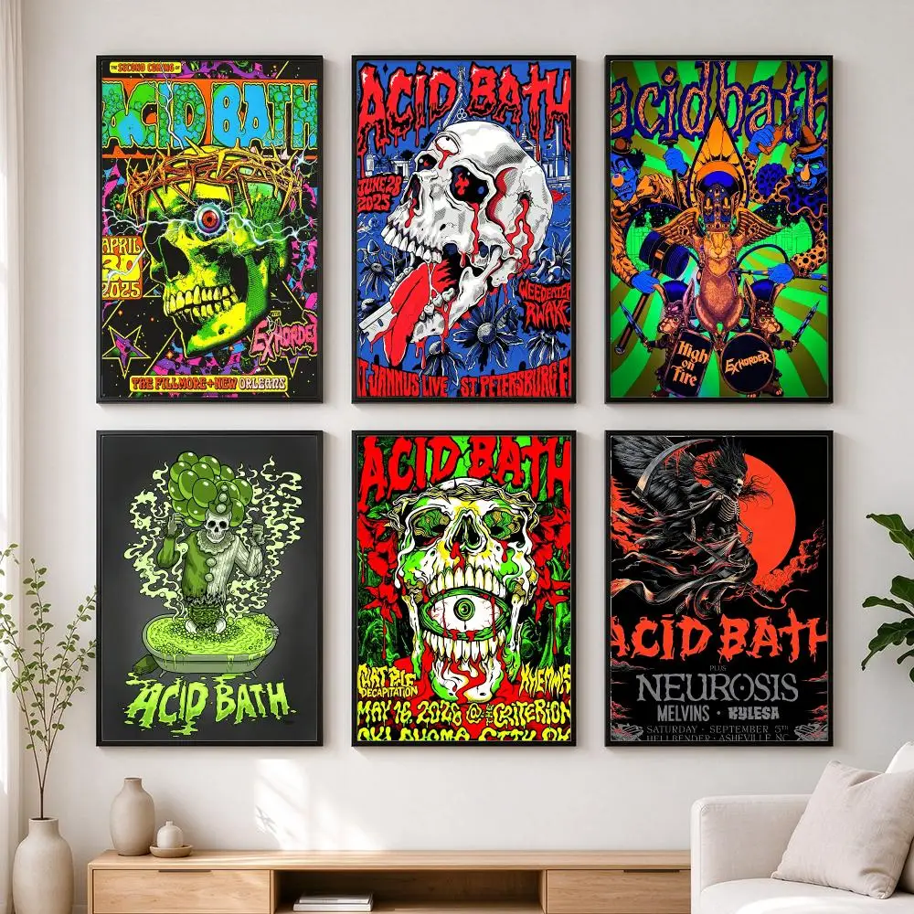 band Acid Bath Poster Poster HD Self-Adhesive  Art Waterproof Wall Art Print, Bedroom Living Room Decoration Gift