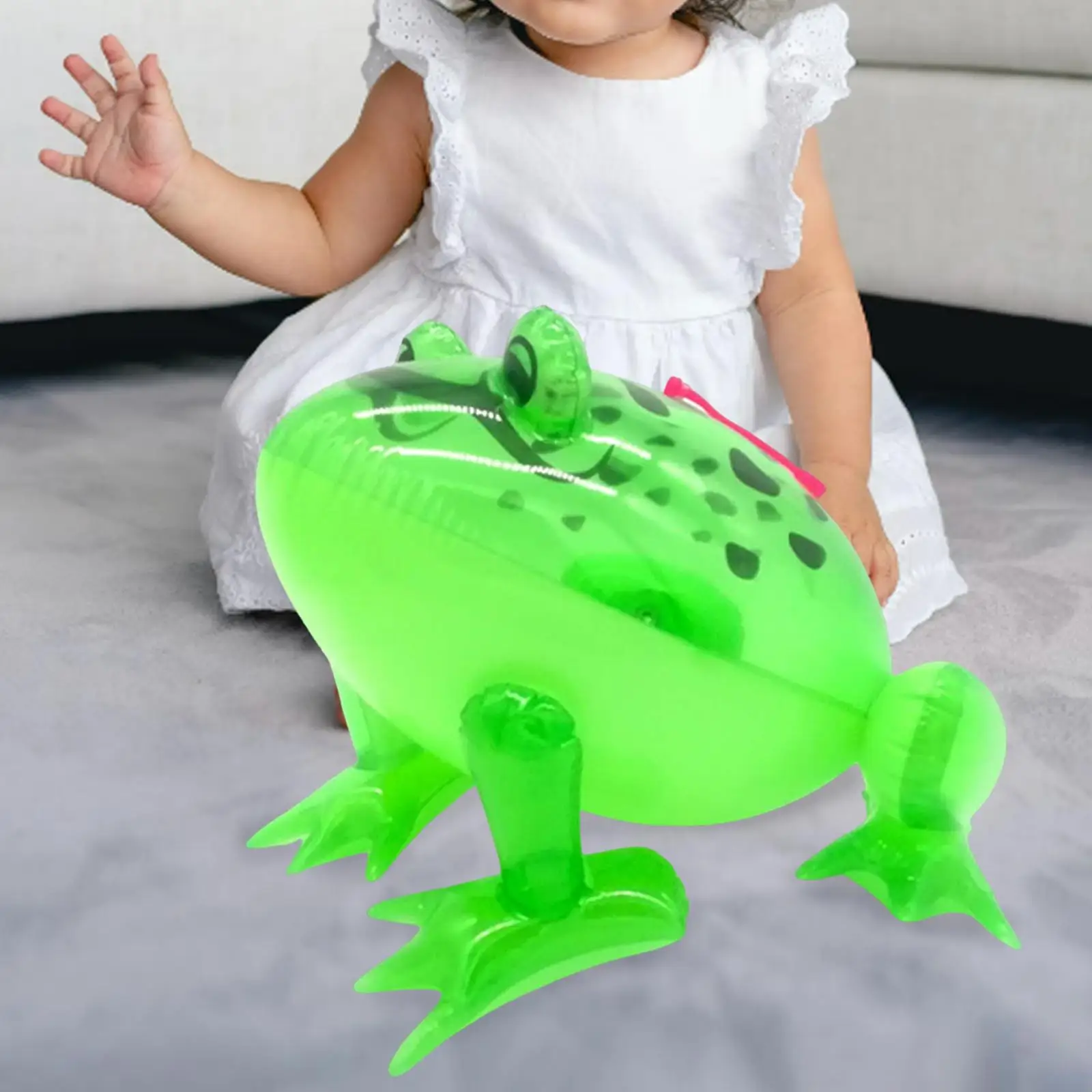 

Cute Inflatable Frog Model Animal Toys with Flashing Light Toy for Party Holiday Festival Beach Decoration