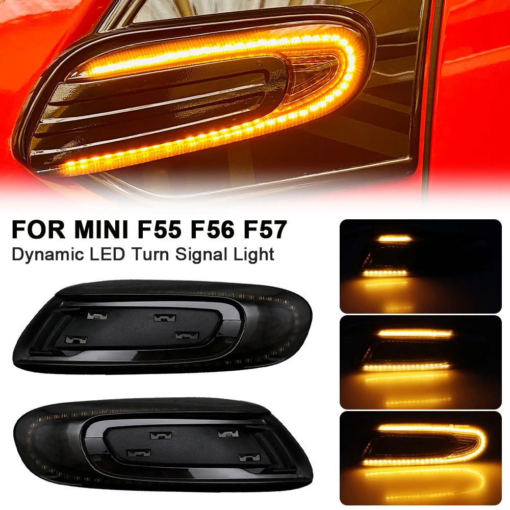 

Dynamic LED Fender Side Marker Lights For Mini Cooper F54 LCI2 F55 F56 F57 2Pcs Turn Signal Indicator Sequential Lamps