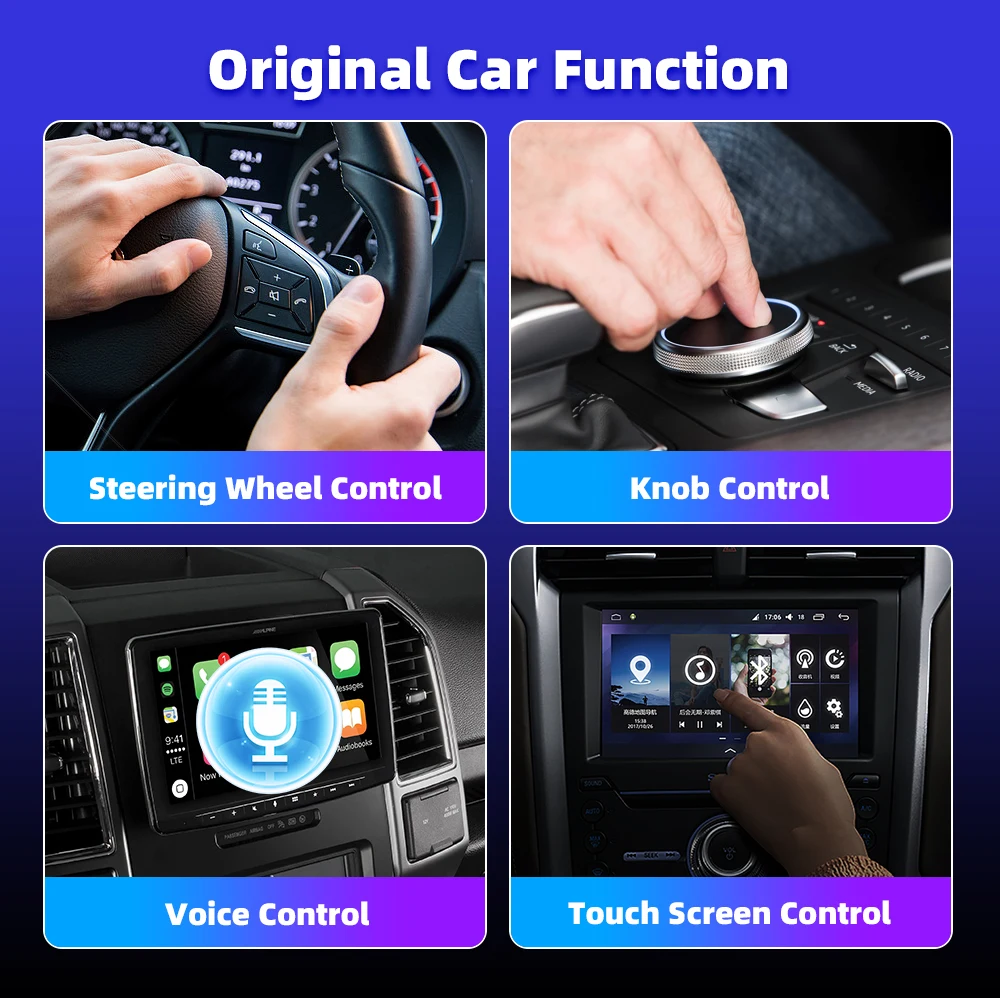 CarAIBOX Wireless CarPlay Android Auto Adapter Smart AI Box Plug and Play