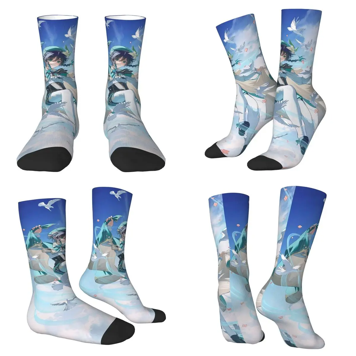 

Kawaii Print Genshin Impact Socks Harajuku Sweat Absorbing Stockings All Season Long Socks for Man Woman Valentine's Day Gifts