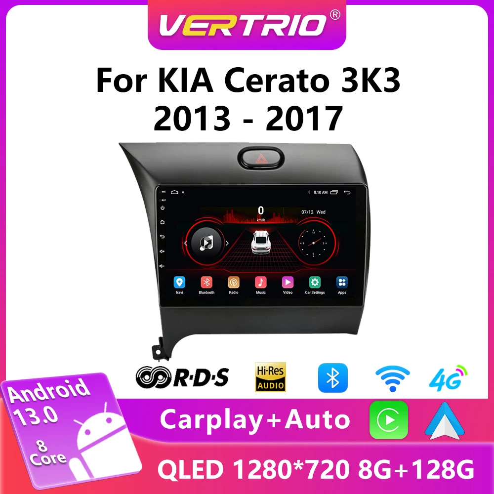 

For Kia K3 Cerato 3 Forte 2013-2017 4G Android 12 Car Stereo Radio Multimedia Video Player Navigation GPS Head Unit Split Screen