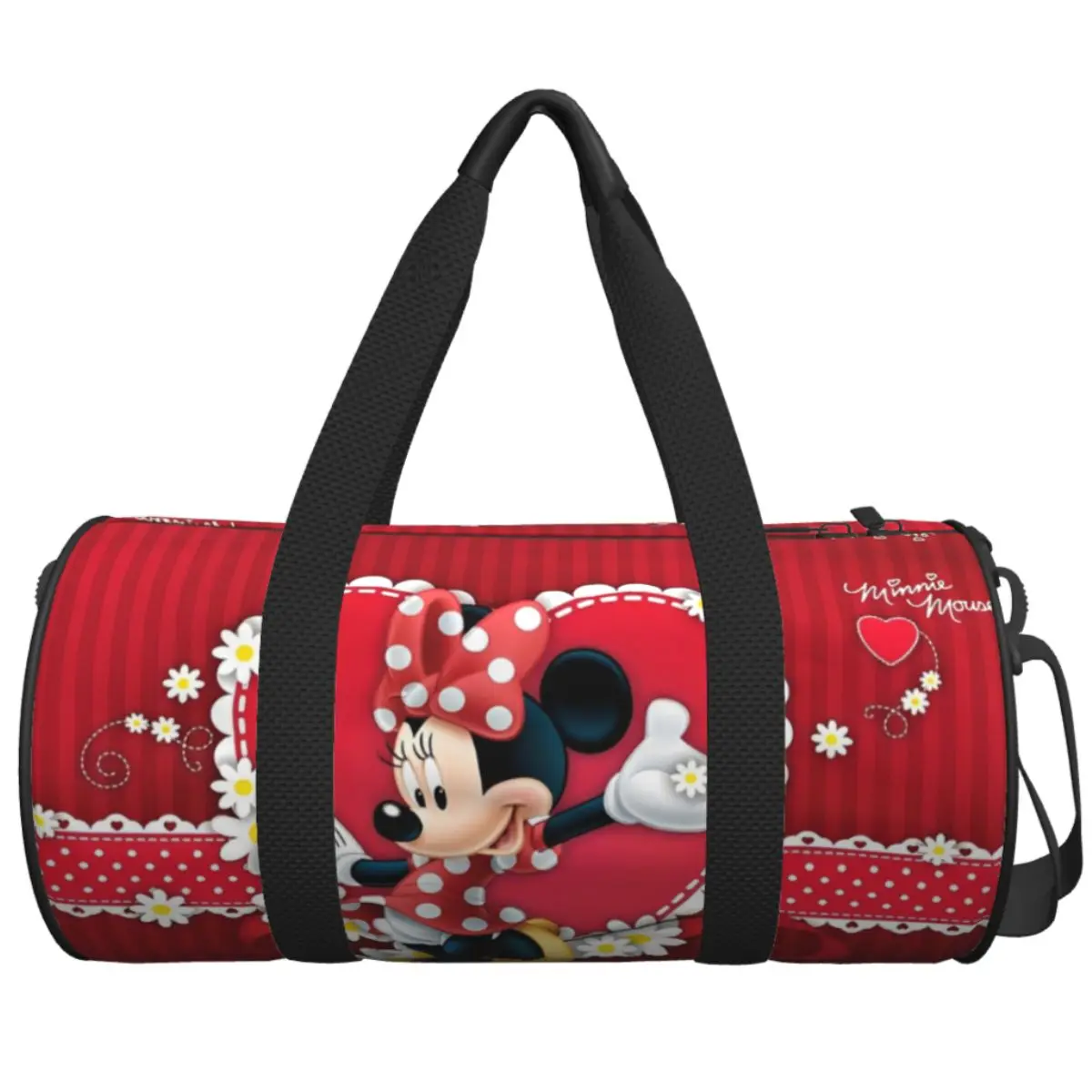 

Male Female Travel Bag Minnies Mouses Love Heart Gym Bag Large Capacity Weekend Design Handbag Cute Swimming Sports Bag
