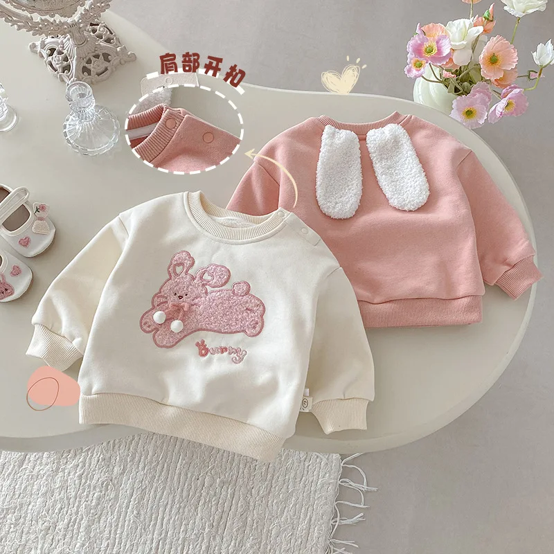 Girls' Western Korean Rabbit Hoodie - usage example