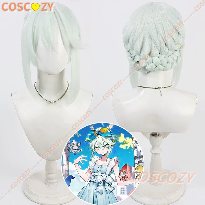 เฟท/แกรนด์ออร์เดอร์ ลูฮีคอสเพลย์วิกผมสีเทาอ่อน-สีฟ้าเส้นใยทนความร้อนผมเกม FGO ฮาโลวีนสั้นตรงหน้าม้าถักวิกผม