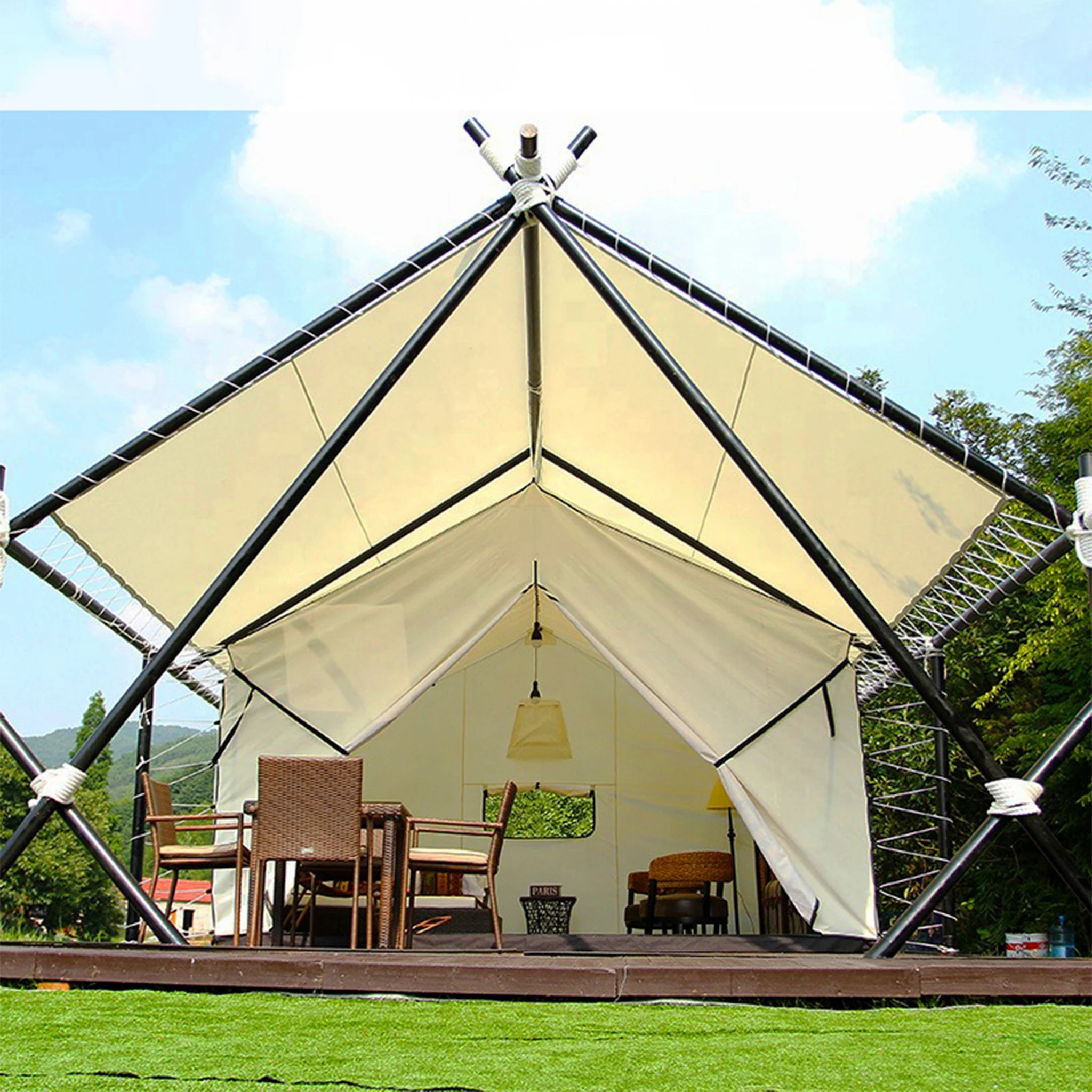 

Luxury 1680D Oxford Fabric Camping Tent Waterproof and Stylish for Resort or Hunting Adventures