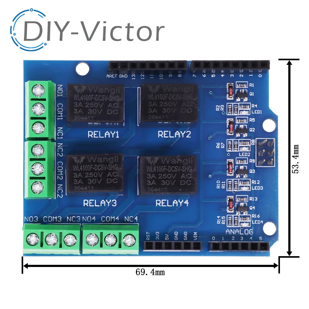 5V 4 Channel Relay Shield Module for Arduino UNO R3 Mega2560 Electronic 4 Way Four Channel Relay Control Expansion Board