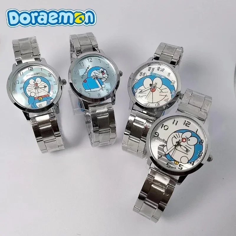 Anime Doraemon Gold Silver Watch Children\'s Boys Girls Watches Steel Students Adult Cartoon Quartz Watch Toys Kids Birthday Gift