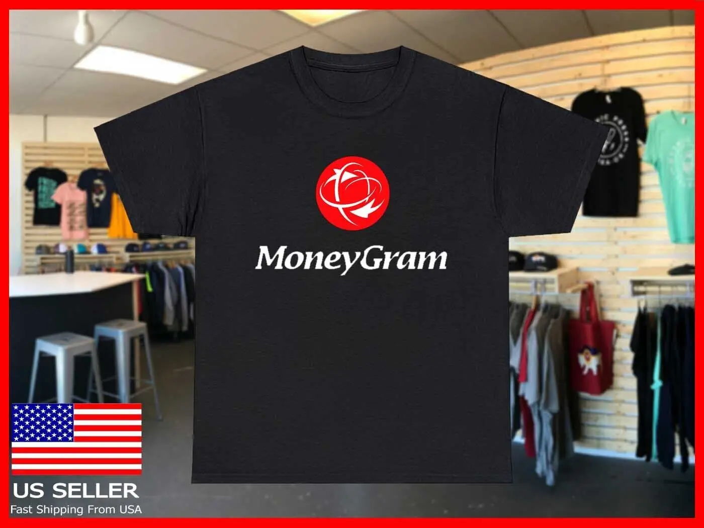 MoneyGram Logo Send Money Transfers Online Funny T shirt S-5XL