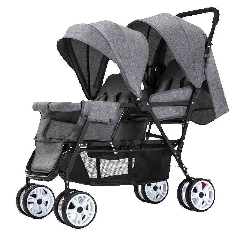 EU STOCK Twin strollers Double kids two seats strollers foldable carriage wholesale baby stroller Front and rear seats