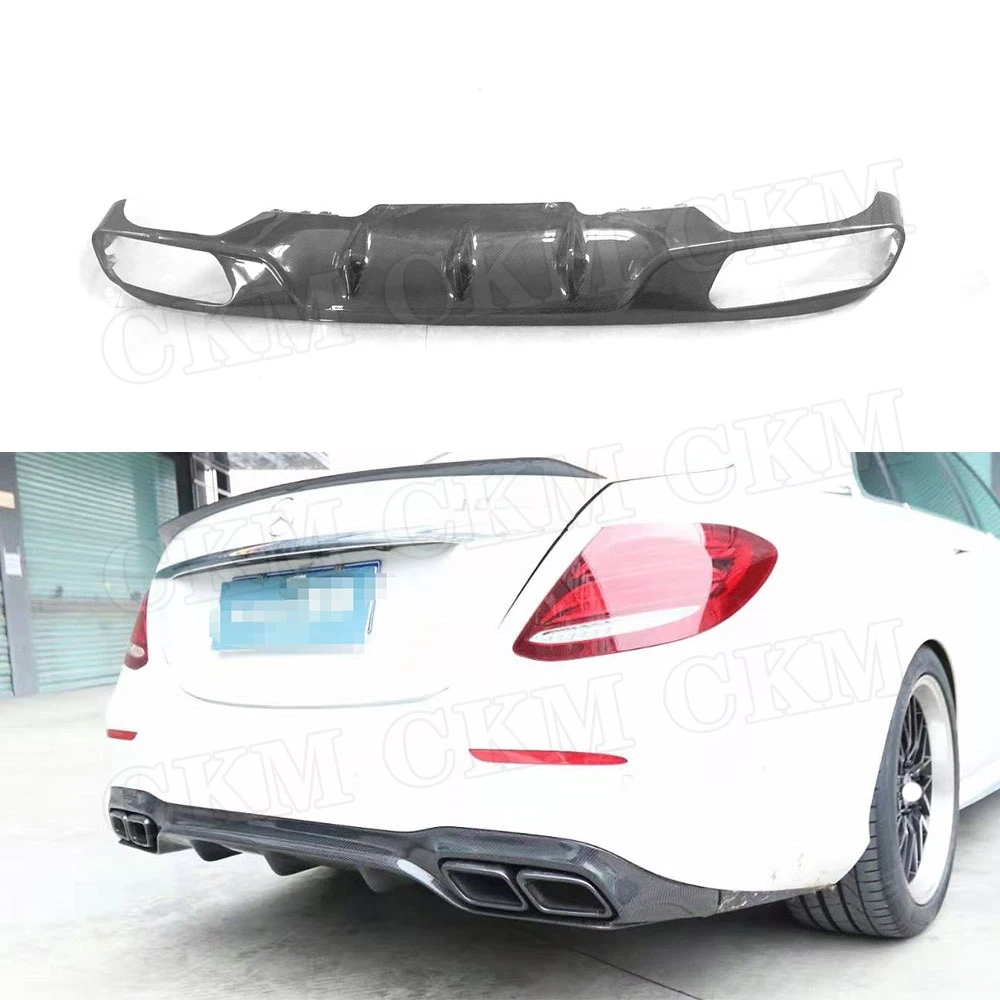 

Carbon Fiber Material Rear Bumper Lip Diffuser for Mercedes Benz E Class W213 E250 E350 E400 E43 E63 AMG S Style 2017-2019