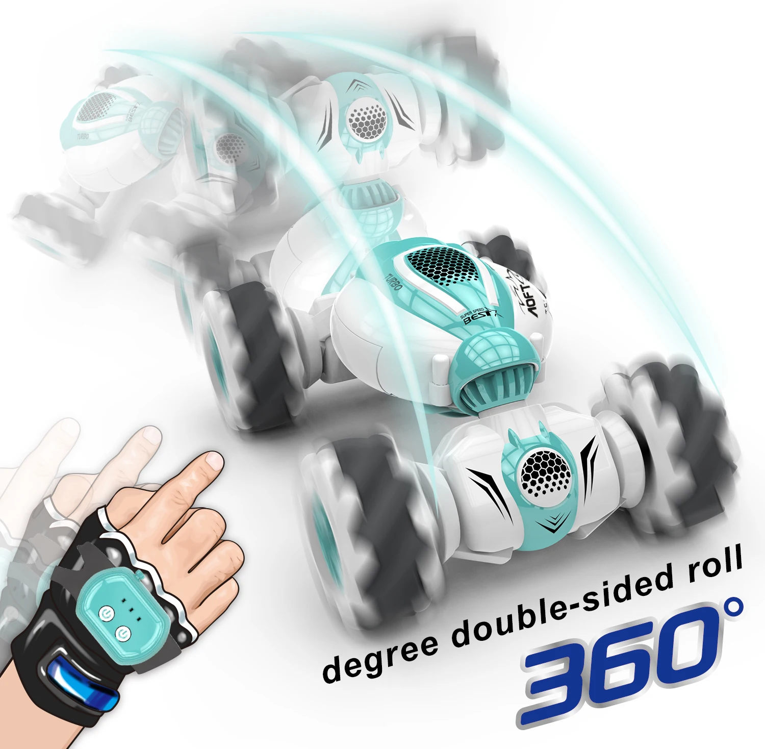 2022 NEW S-012 RC Stunt Car Remote Control Watch Gesture Induction 360 Degree Twisting Dancing Off-road Toys 2.4GHz 4WD Rotation