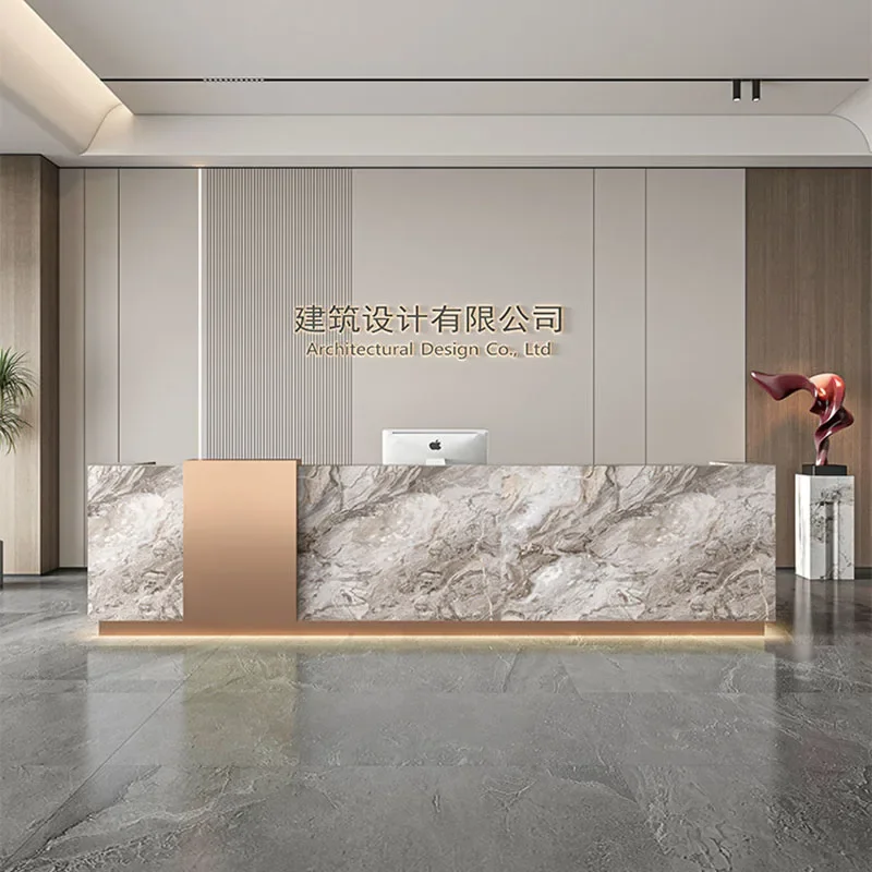 a*-Design Modern Reception Desks Company Long Display Restaurant Executive Reception Desks Modern Commercial Furniture^