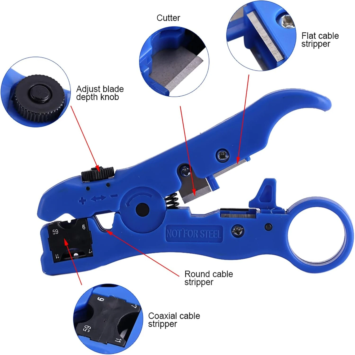 Efficient, Durable, and Reliable Portable Multi-Functional Cable Cutter Stripper for Easy Cable Installation and Maintenance in 