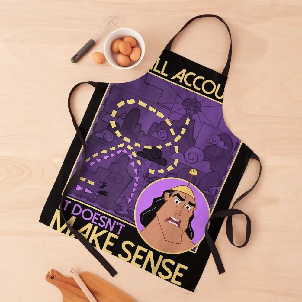 

Emperor's New Groove Kronk Doesn't Make Sense Apron for women with pocket Men gift cleanings Kitchen Tools Accessories Apron