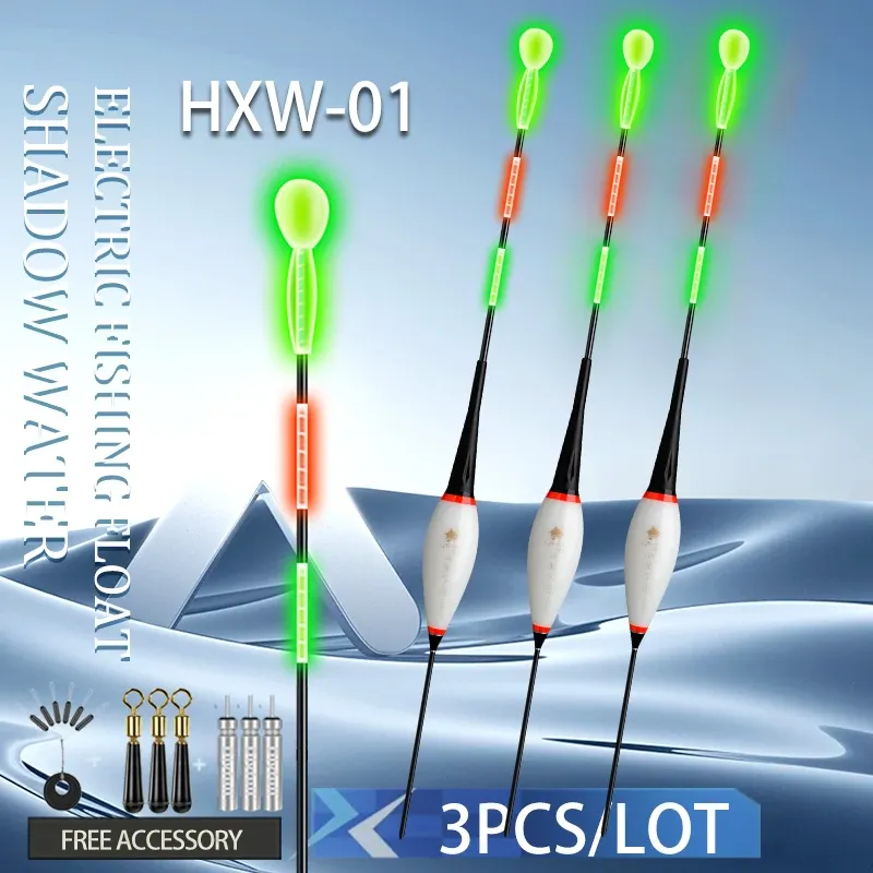 3pcs/Lot Night Fishing Floats High Brightness Day and Night Electric LED Luminous Bobbers Carp Fishing Tackles Accessory