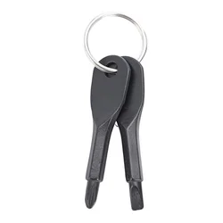 2Pcs Portable Stainless Steel Keychain New Arrival Flathead Key Ring Key Chain Screwdriver Keychain Silver/Black /Cross+Word