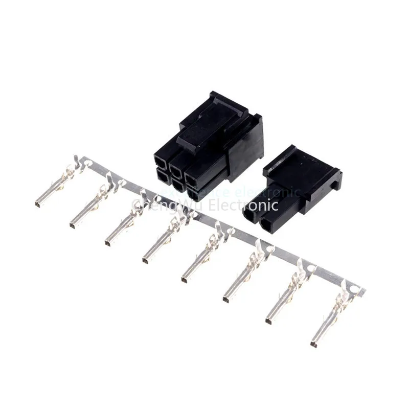 5sets Black 6+2Pin 4.2mm Pitch 5557 ATX Graphics Card GPU PCI-E Power Connector 8Pin Male Housing+Terminals