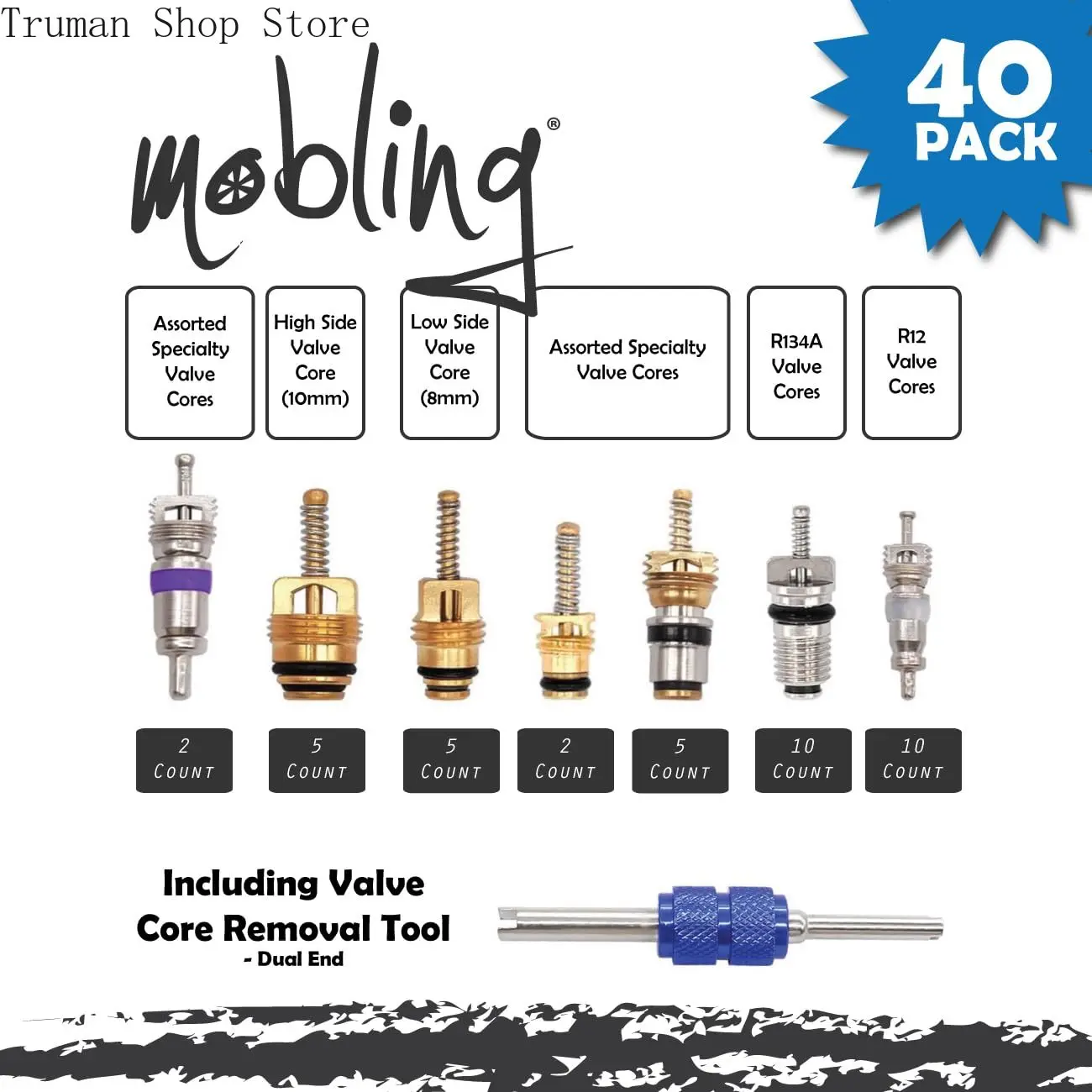 Car A/C Repair Kit - O-Ring Set + AC Valve Cores  Fix Air Conditioning  + Removal & Install Tool R12 & R134a-Also
