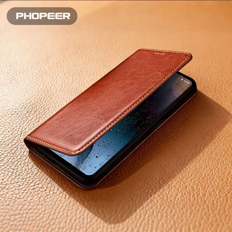 Luxury Genuine Leather Phone Case For Realme GT 8 Pro GT Neo 6 5 3 2 SE T Horse skin pattern phone case