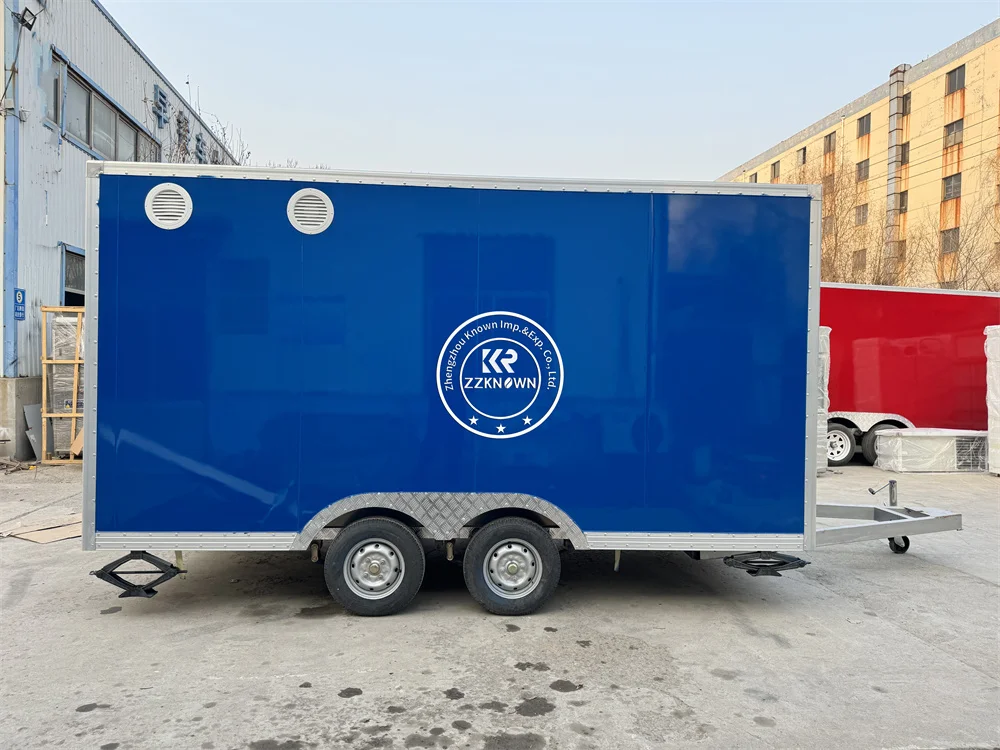 Mobiele Food Truck Street Coffee Sneeuwkegelaanhangwagen Hamburgerwagen Volledig uitgeruste Concessie Food Truck