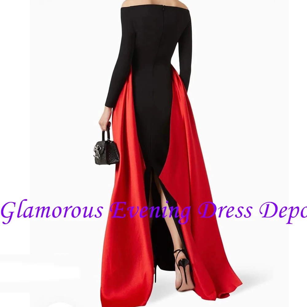 ที่กําหนดเองโมเดิร์นกลับ Slit Pleats แผงรถไฟคอปิดไหล่ชุดราตรีแฟชั่นตรง Jersey Party Dress