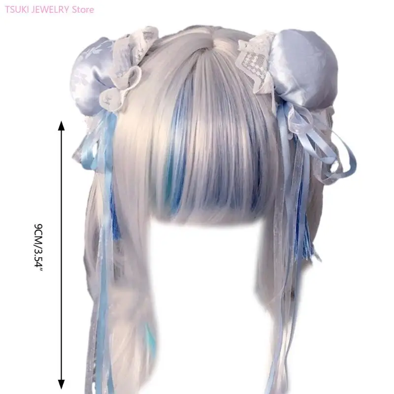1 paire d'épingles à cheveux rondes en forme de chignon, pince à cheveux de Style japonais JK pour les Fans d'anime Cosplay, épingles à cheveux à frange pour adolescents