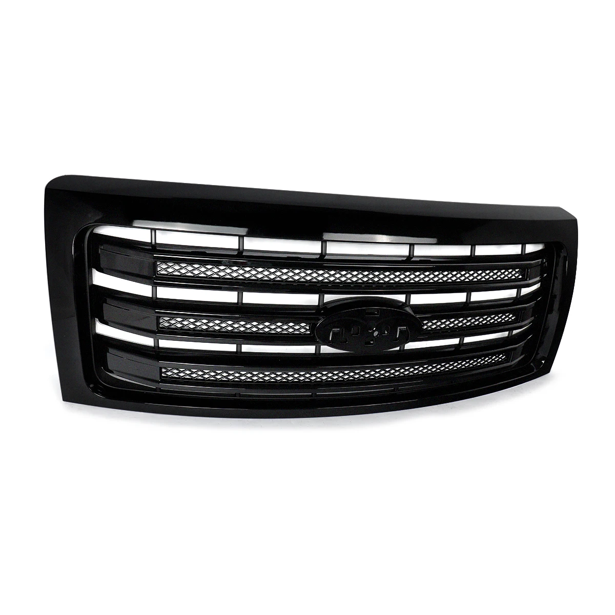 Conjunto de parrilla de parachoques delantero para Ford FX4 F-150 F150 2009-2014, cubierta protectora de rejillas superiores delanteras, esmoquin negro UH