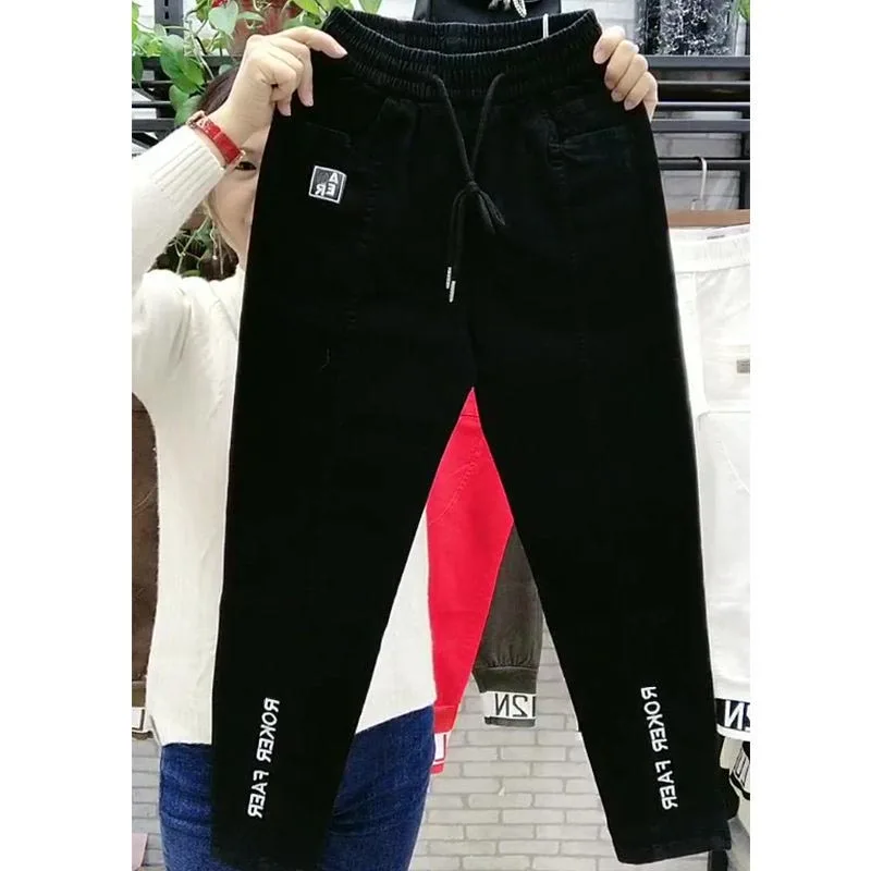 ارتفاع الخصر فضفاض عارضة الكورية Sle هارلان السراويل النسائية لربيع وصيف جديد كل مباراة التنقل Bootcut السراويل الطويلة