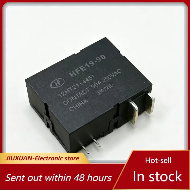 New 1pcs/lot HFE19-90 12HT21(445) DC12V 90A High Power Latching PCB Relay