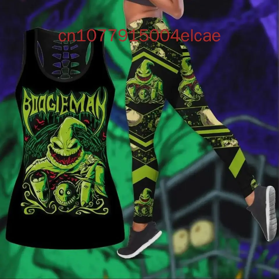 Nieuwe Oogie Boogie hol vest voor dames + legging voor dames Yogapak Fitnesslegging Sportpak Disney tanktop Legging Set