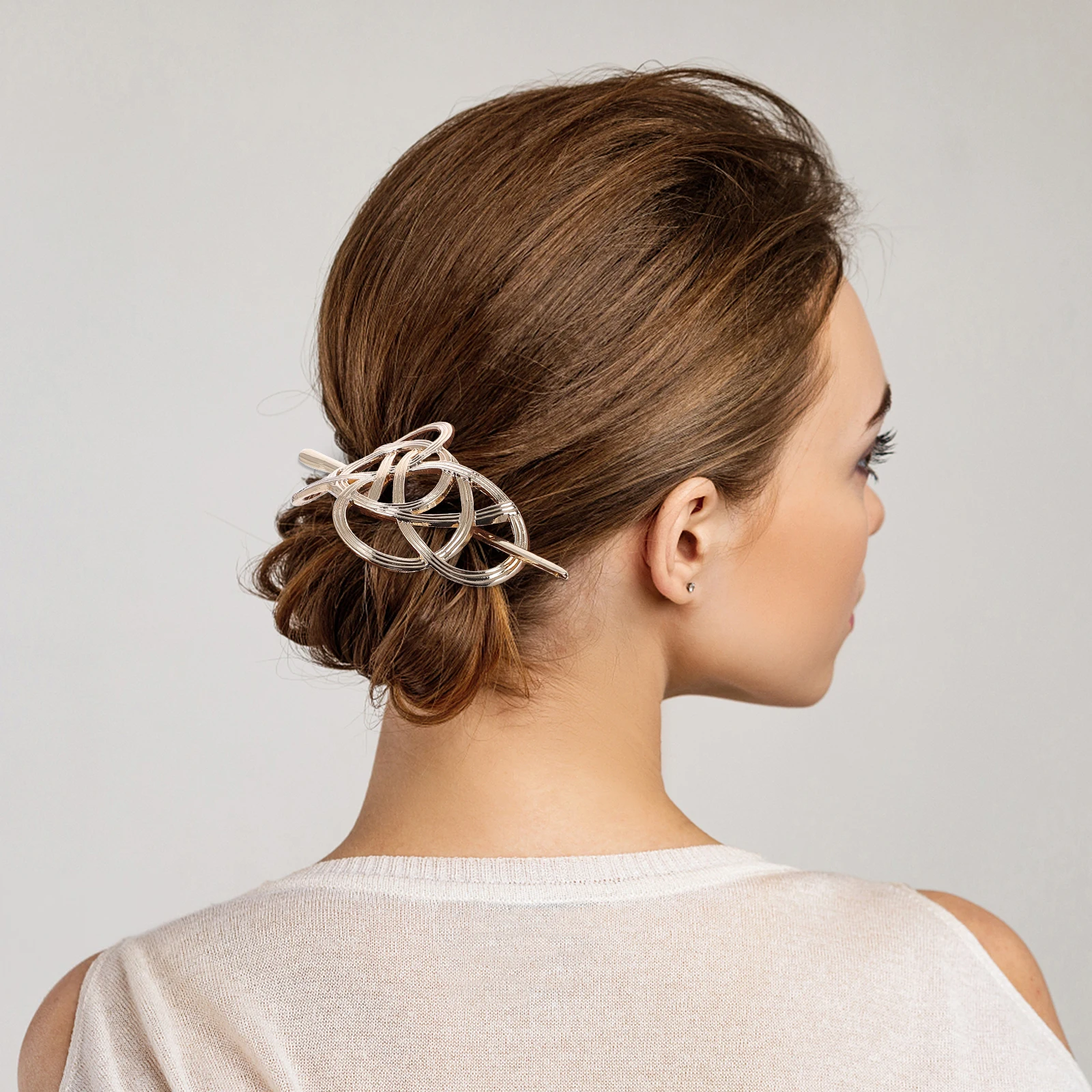 

1 шт., металлическая шпилька, универсальный аксессуар для женщин, головной убор невесты, ретро, винтажный стиль, сплав золотого цвета, размер подходит