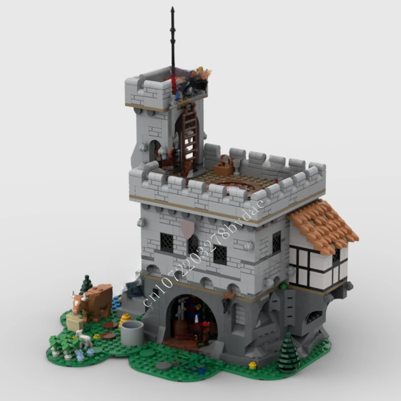 

1223PCS MOC Medieval Castle Building Block Model Guarded Mansion Technical Brick DIY Assembly Toy For Child Holiday Model Gift