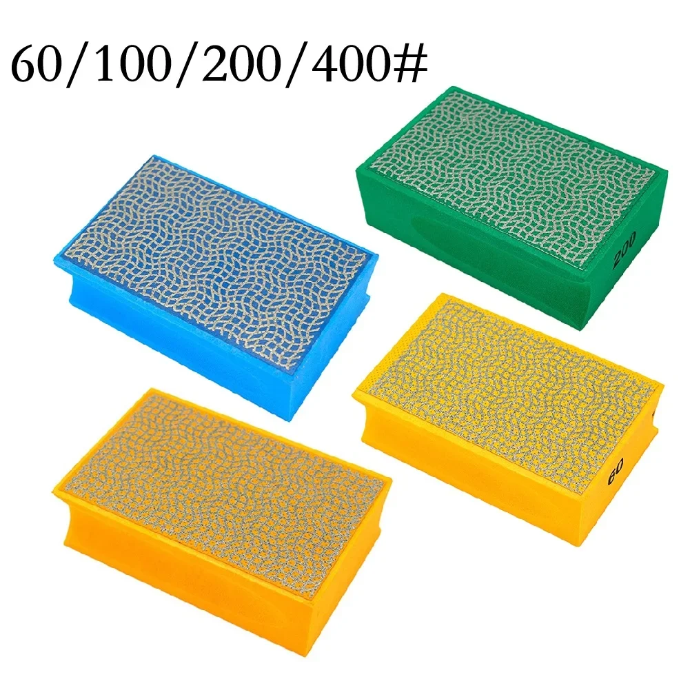 Juego de bloques de lijado de galvanoplastia, con almohadillas de esponja de esmeril de grano 60/100/200/400 para pulido y pulido de vidrio, Metal y madera, 1 ud.