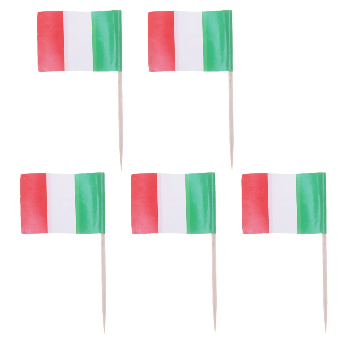 Italy Flag Paper Picks 100 Piece Cake Toppers Cupcake Fruit Decorations for Halloween Birthday Parties