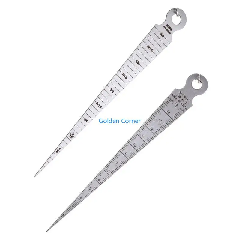 

E15D 2 Pieces Taper for Gap Gauge Straight Ruler Stainless Steel 1-15mm 1-15cm Metric