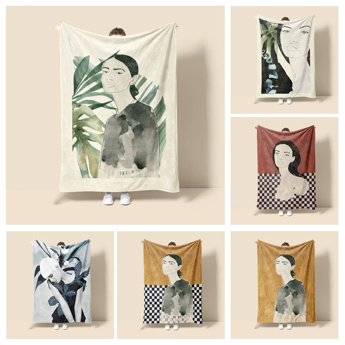 

Home decoration plush Throw Sofa blanket Anime animals Bedspread bed fluffy soft blankets decor Plaid Modern plant flower leaf