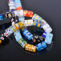 Random Mixed Flower Patterns Cylinder Shape 5x7mm 8x12mm Millefiori Glass Lampwork Loose Beads For Jewelry Making DIY Findings