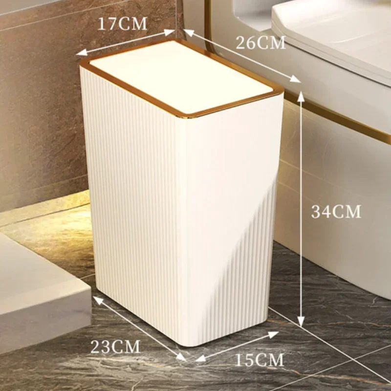 15L Waterproof and Dustproof Waste Bins for Kitchen Bedroom Press Type Trash Can Large Capacity Living Room Household Products