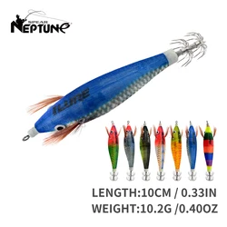 Luminous Squid Jig with Battery 2Pcs 10cm Fishing Cuttlefish Octopus Lures Squid Hook Saltwater Artificial Wood Shrimp Hard Bait