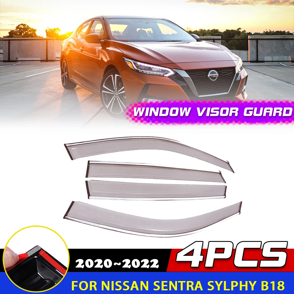 

Windows Visor for Nissan Sentra Sylphy 8th Gen B18 2020 2021 2022 Awnings Rain Eyebrow Guard Cover Deflector Sticker Accessorie