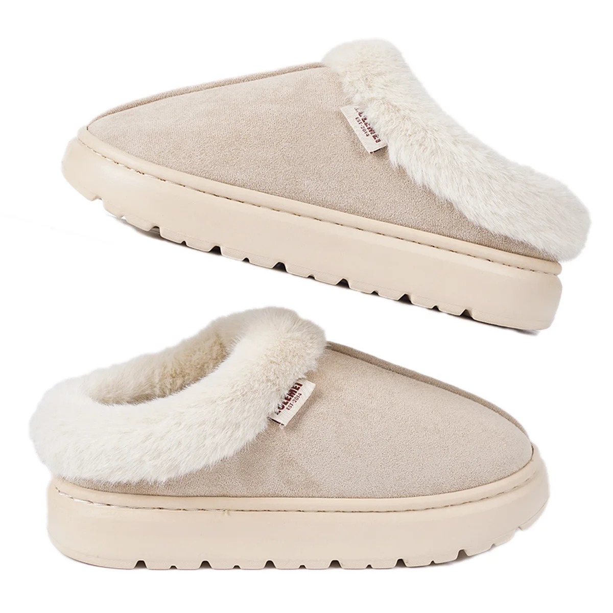 Winter-Damen- und Herrenschuhe 2026: Warme Baumwoll-Hausschuhe für drinnen und draußen, Plüsch-gepolsterte Pantoffeln für Damen – Detail 3