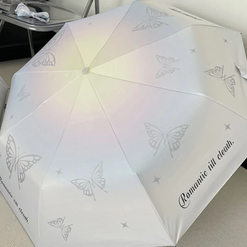 Sun Rain Dual Use Folding Umbrella for Women's Sun Protection and UV Protection Automatic Sunshade Umbrella Portable