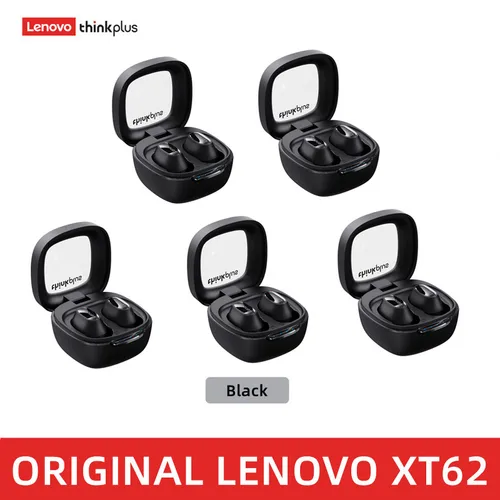 Lenovo-auriculares inalámbricos xt62 originales, cascos con bluetooth 5,3, miniauriculares deportivos de baja latencia y alta fidelidad, 5 uds.