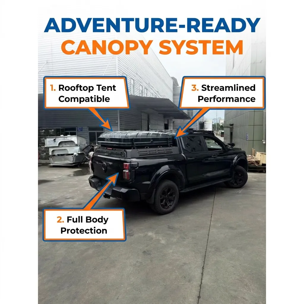 Dream Car PHEV Truck Accessories For BYD Shark 6 Modular Pickup Canopy Lightweight Aluminum Hardtop With Integrated Brake Light view 4