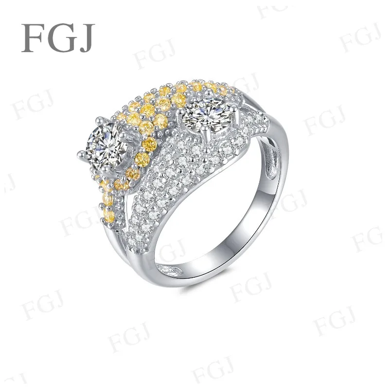 

With GRA Original Solid 925 Sterling Silver Moissanite Ring For Women Luxury Jewelry With Stamp Engagement Gift Trend Charms