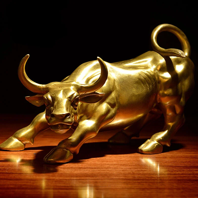 

Copper Cow Statue Cow Wall Exquisite Handicraft Ornament Office Decor stock trading desk copper craft gifts fortune cattle