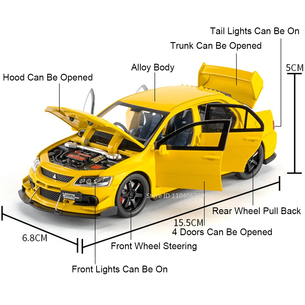 1:32 スポーツカー三菱ランサーエボリューションモデルおもちゃ金属ダイキャストスーパーカープルバック 6 ドアオープンサウンドライトボーイズプレゼント